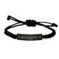 Gift For Him | Black Leather Braided Rope Engraved Bracelet - Motorcycle