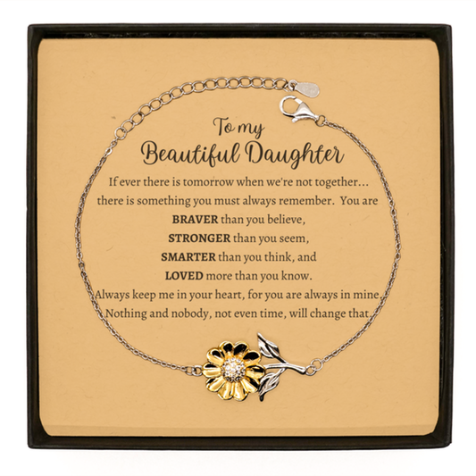 Sterling Silver Sunflower Bracelet - Braver | To Daughter