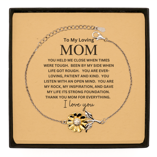 Gift For Mom | By My Side Sterling Silver Sunflower Bracelet