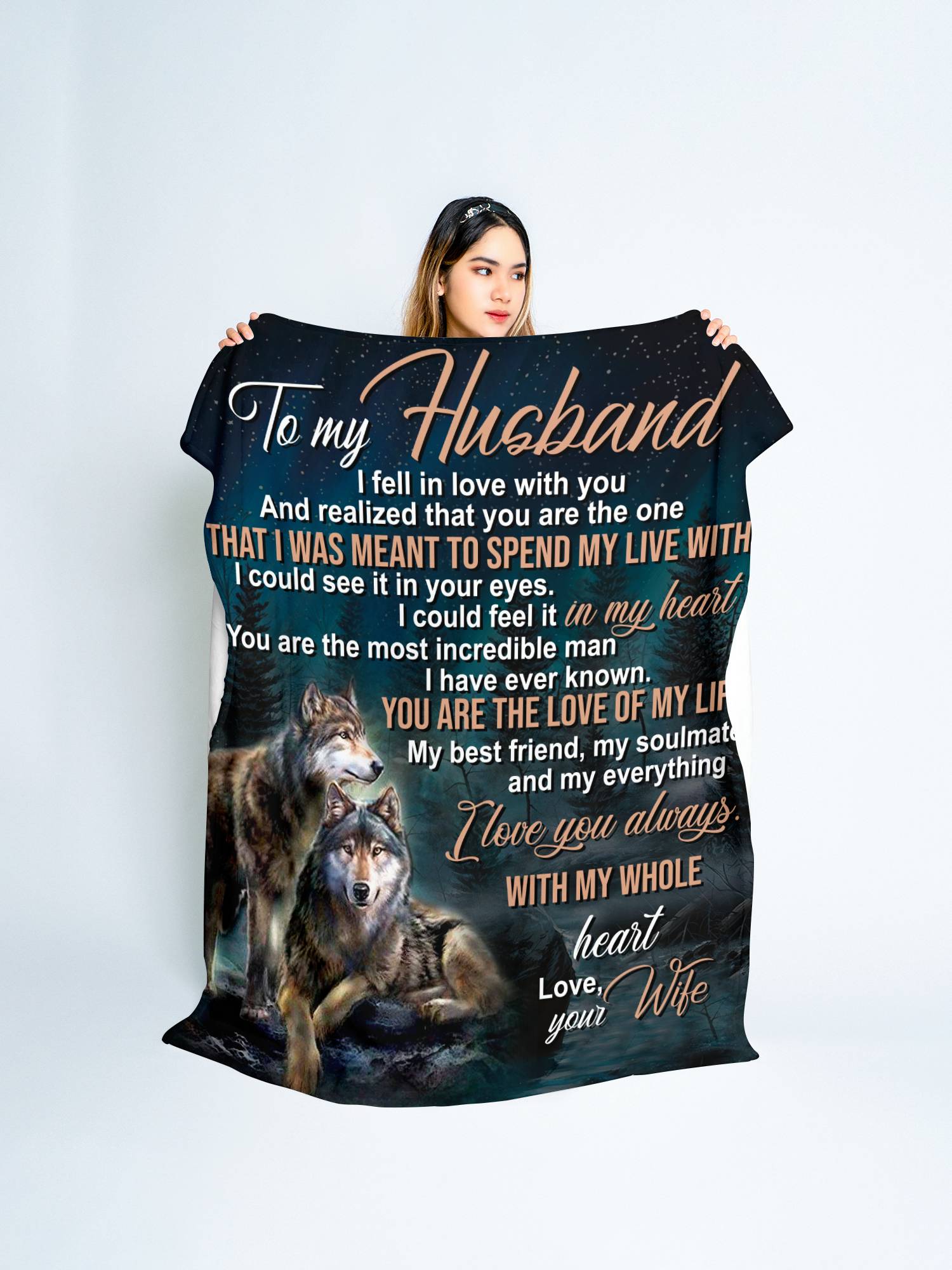 Wolves Blanket to Husband