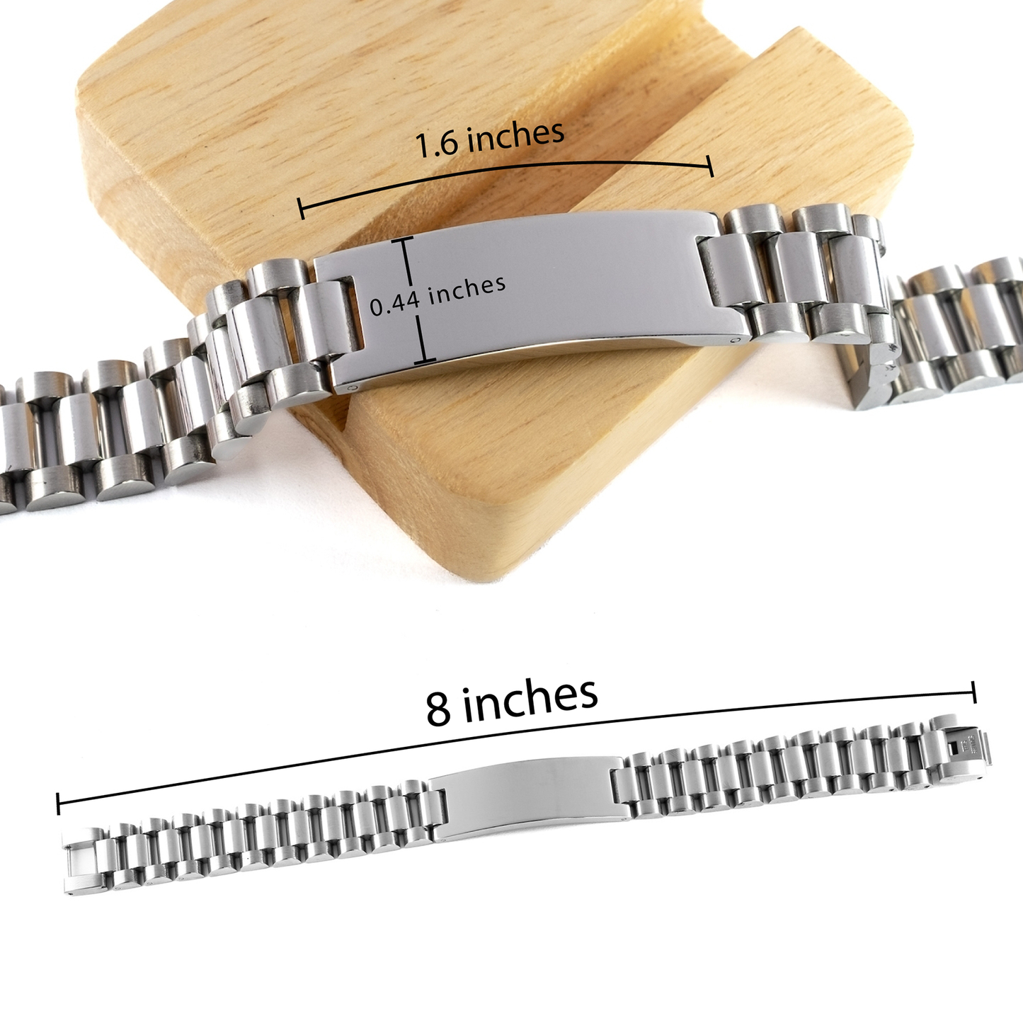 Ladder Stainless Steel Engraved Bracelet for Son