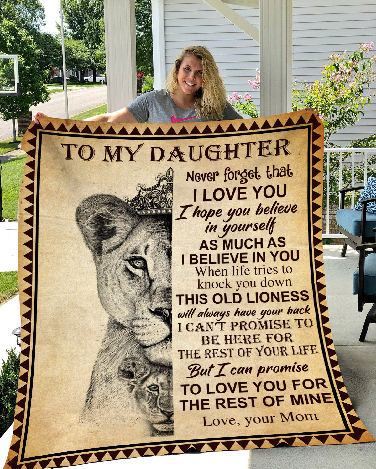 Old Lioness Blanket for Daughter From Mom