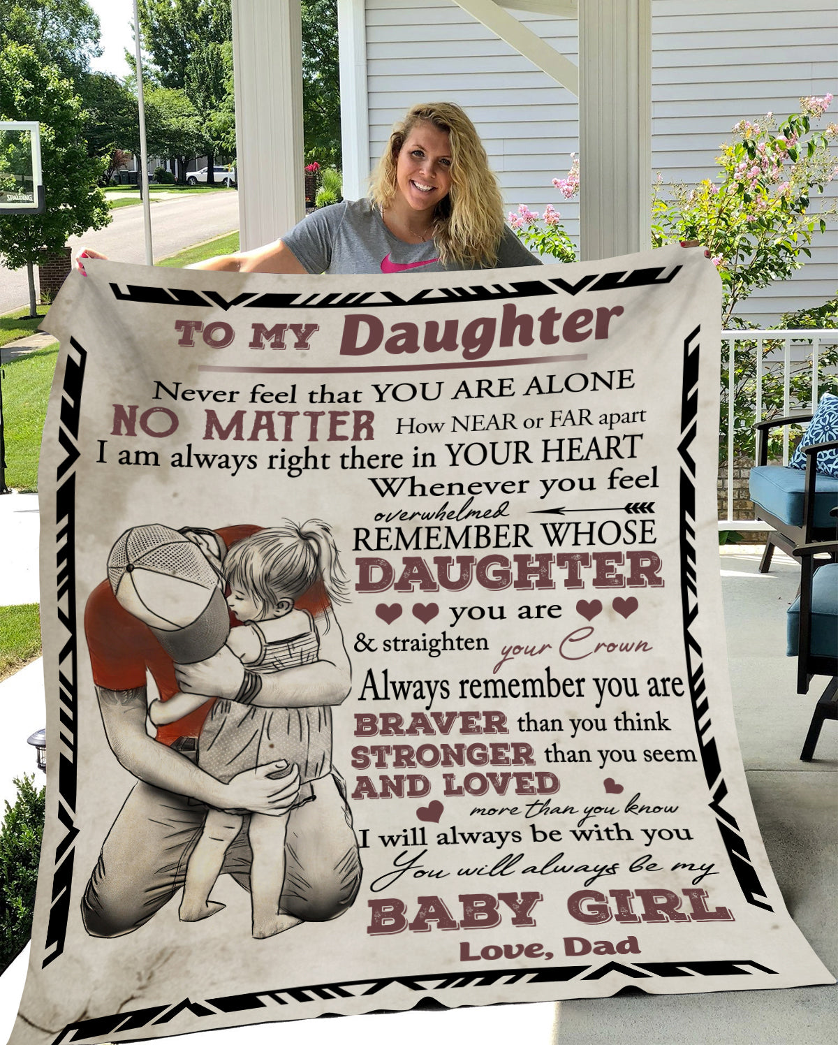Blanket to daughter from dad