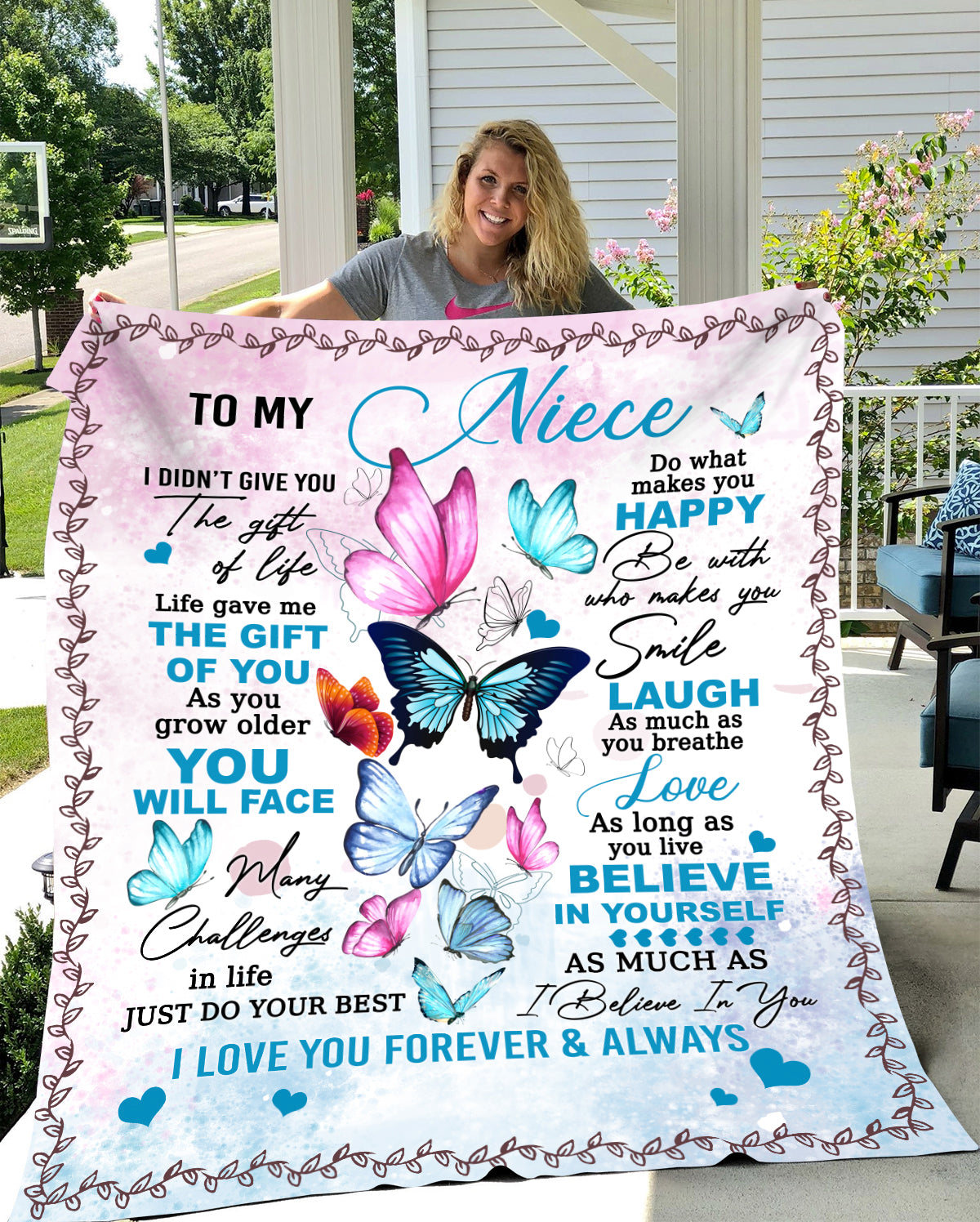 Happy Butterflies Blanket 50x60 | To Niece