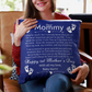 Dear Mommy Personalized Baby Name Large Square Pillow 18x18 - Blue