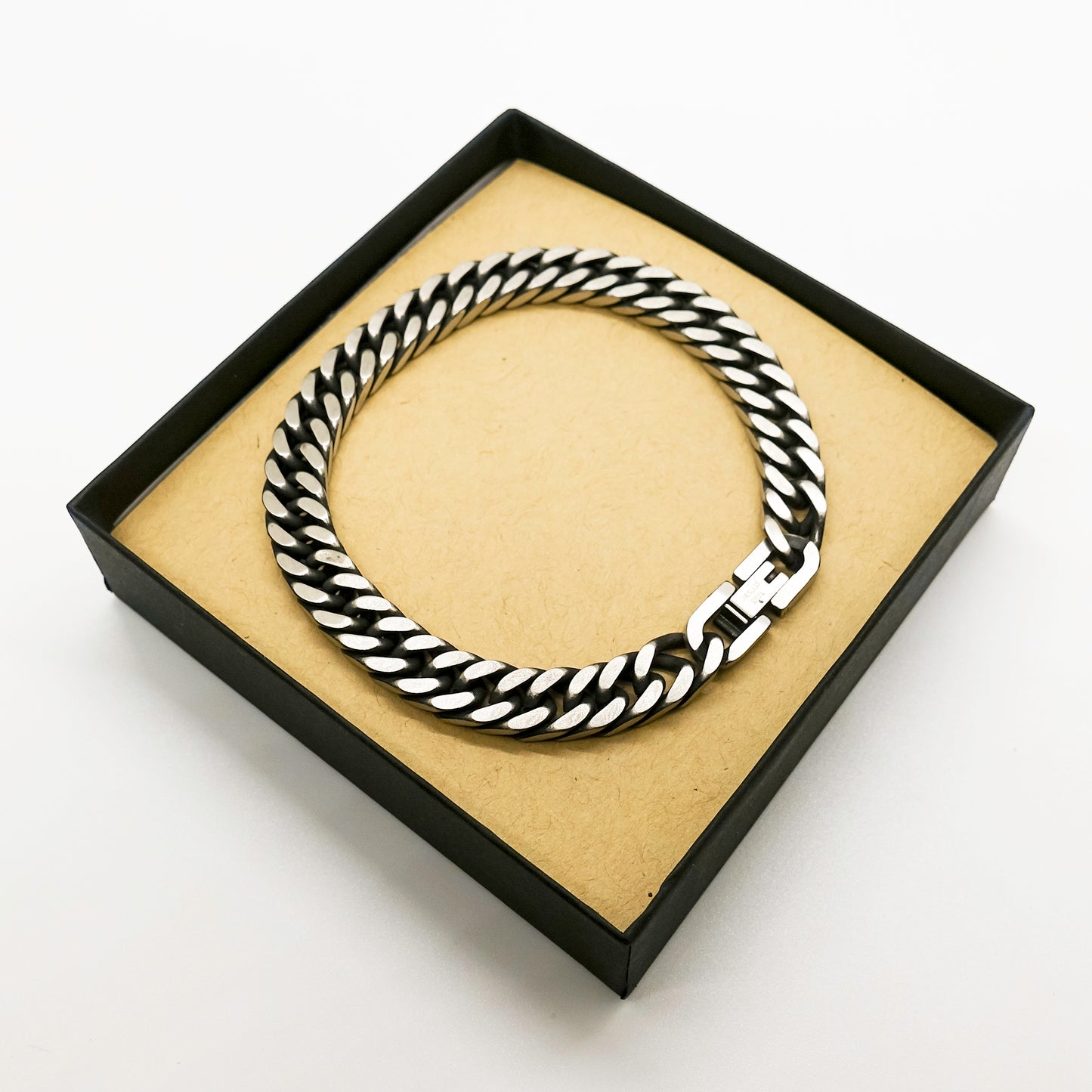 Gift For Dad | Cuban Link Stainless Steel Chain Bracelet - Thank You From Daughter