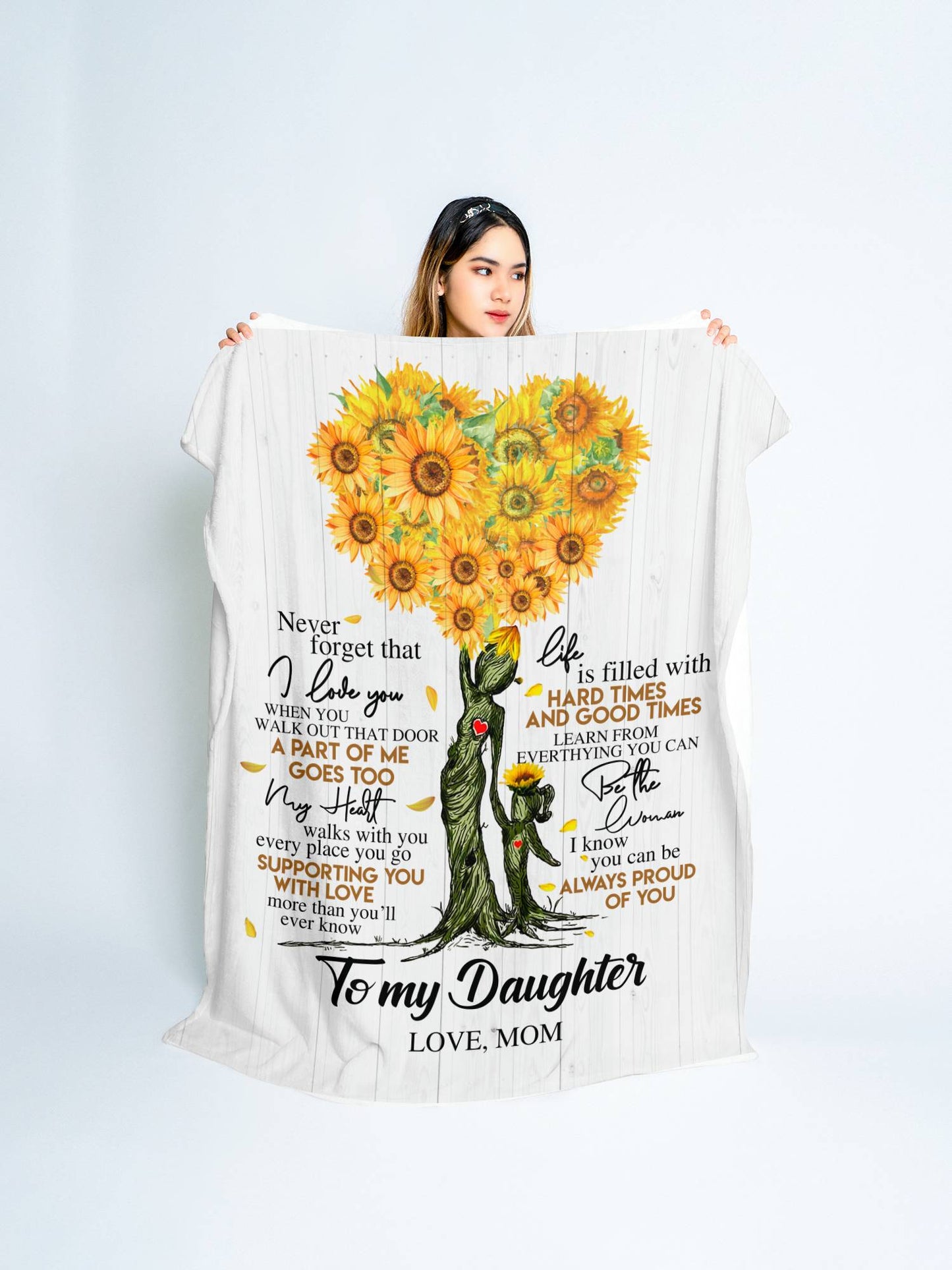 To My Daughter | Sunflower Tree Throw Blanket 50x60 | From Mom