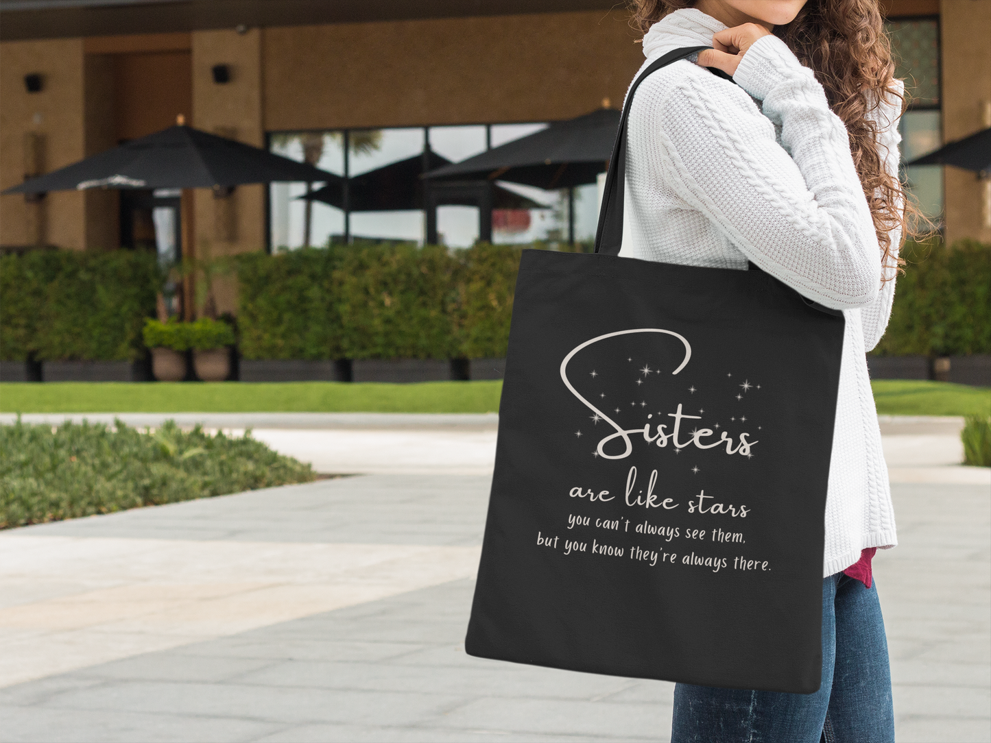Sisters Are Like Stars Canvas Tote Bag