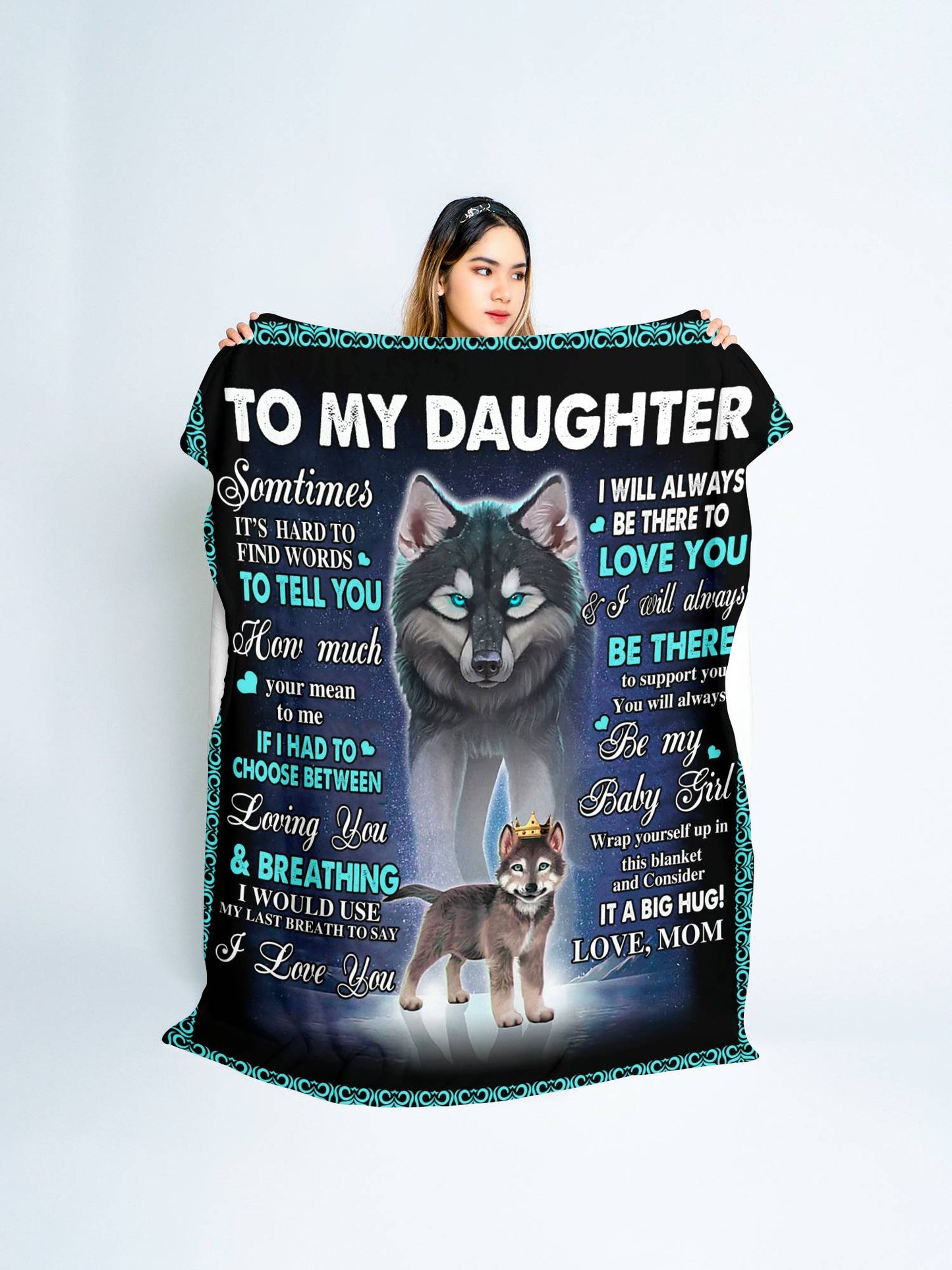 Wolf & Pup Blanket For Daughter