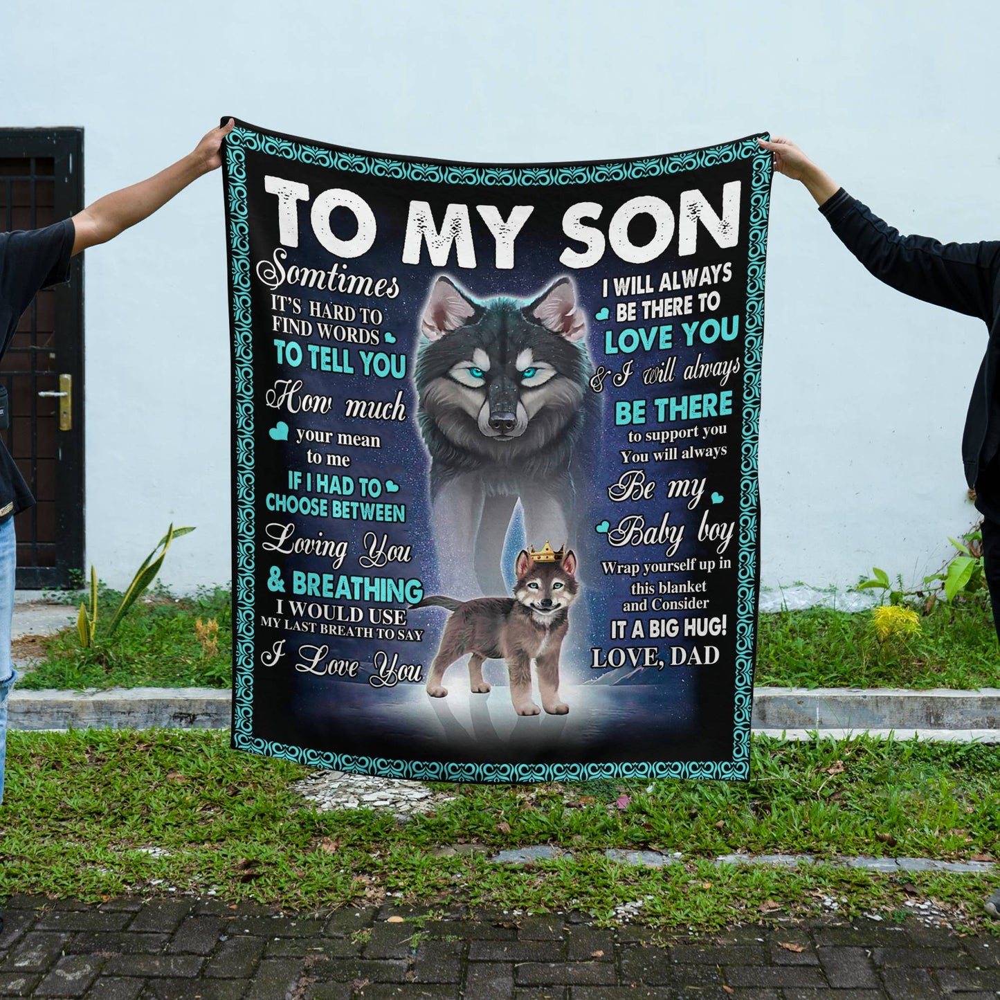 Wolf & Pup Blanket to Son